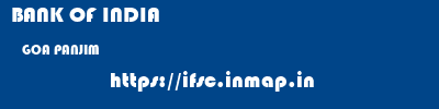 BANK OF INDIA  GOA PANJIM    ifsc code